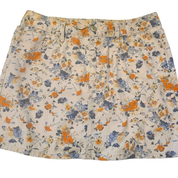 GAP Skirt‎ Mini Denim Floral 5-Pocket Jeans Style Women's Sz 10 - Picture 10 of 11